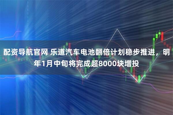 配资导航官网 乐道汽车电池翻倍计划稳步推进，明年1月中旬将完成超8000块增投